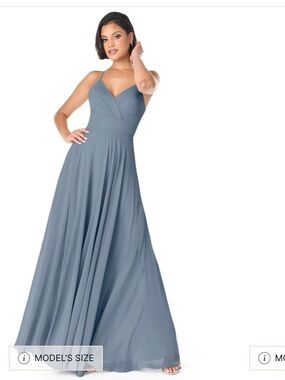 Azazie Light Blue Halter Chiffon Maxi Dress
